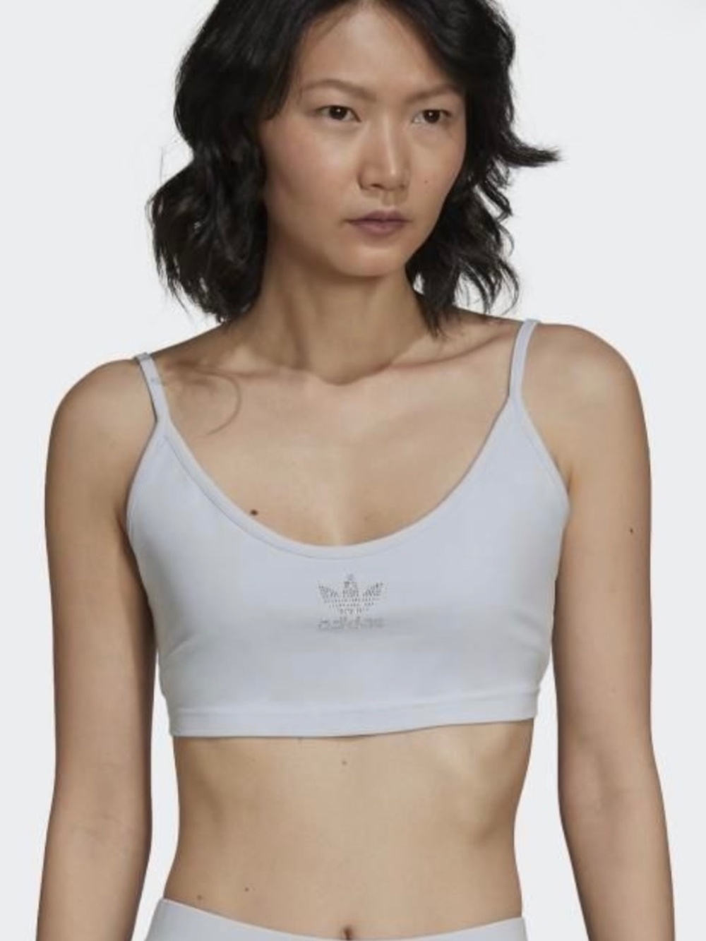 ADIDAS Women’s 2000 LUXE Rhinestone Bralette Halo Blue Large, Bling, Embellished
